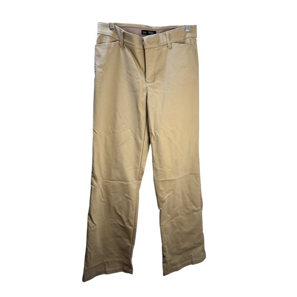 Lee Womens Regular Fit Flex Motion‎ Trouser Mid Rise Khaki Pants Size 6 - Picture 1 of 12